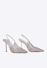 Le Silla Gilda 100 Crystal Mesh Slingback Pumps Silver 2299U090P1PPCAZ985SILVER