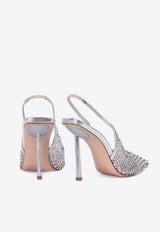 Le Silla Gilda 100 Crystal Mesh Slingback Pumps Silver 2299U090P1PPCAZ985SILVER