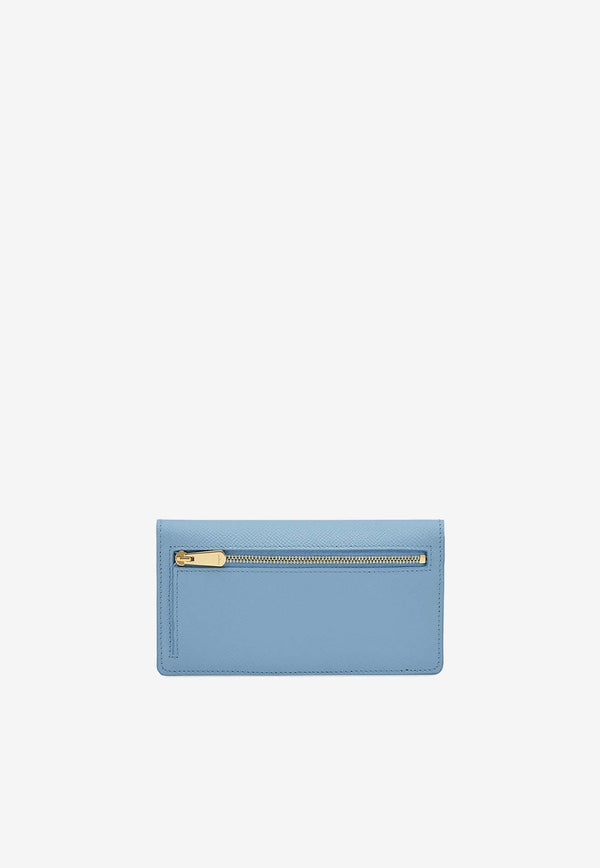 Salvatore Ferragamo Gancini Continental Wallet in Hammered Leather Sky Blue 22D779 153 774979 SKY BLUE