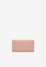 Salvatore Ferragamo Gancini Continental Wallet in Hammered Leather Pink 22D779 153 774981 ROSE