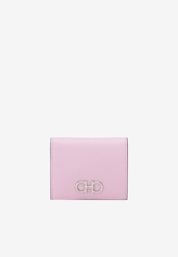 Salvatore Ferragamo Gancini Leather Compact Wallet 22D780 154 766038 BUBBLE GUM Pink