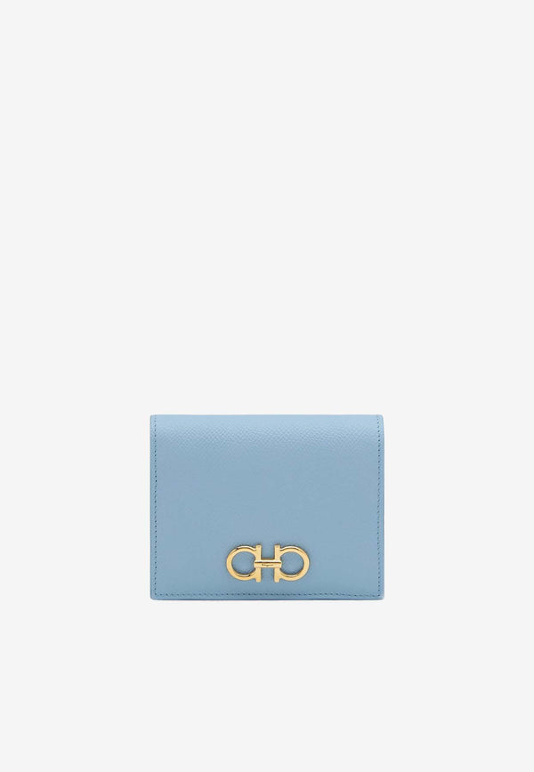 Salvatore Ferragamo French Bi-Fold Wallet in Grained Leather Sky Blue 22D780 154 774982 SKY BLUE