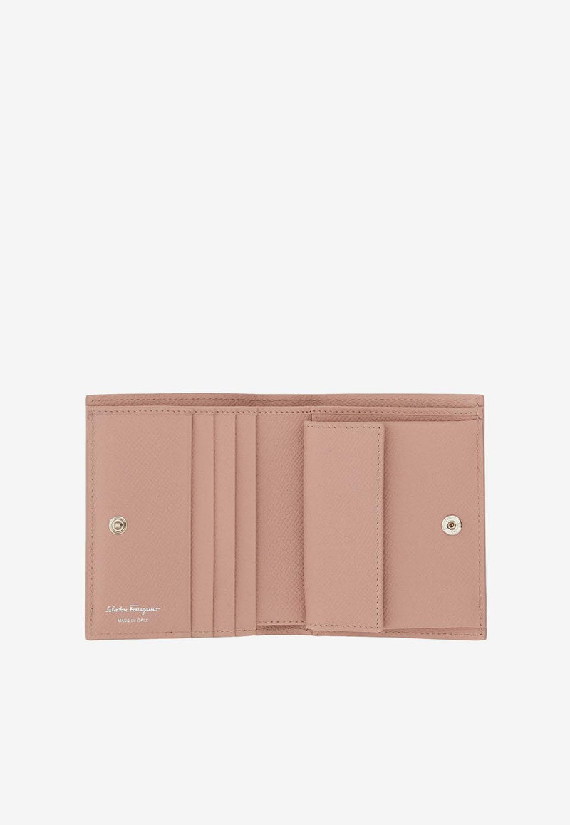 Salvatore Ferragamo French Bi-Fold Wallet in Grained Leather Pink 22D780 154 774984 ROSE