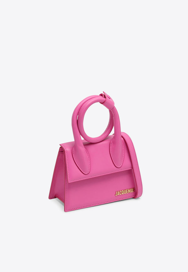 Jacquemus Le Chiquito Noeud Leather Top Handle Bag Pink 22E213BA0053060/P_JACQM-434