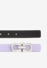 Salvatore Ferragamo Gancini Reversible Grained Leather Belt Lavender 230329 DONNA H 25 775598 NEW LAVANDER