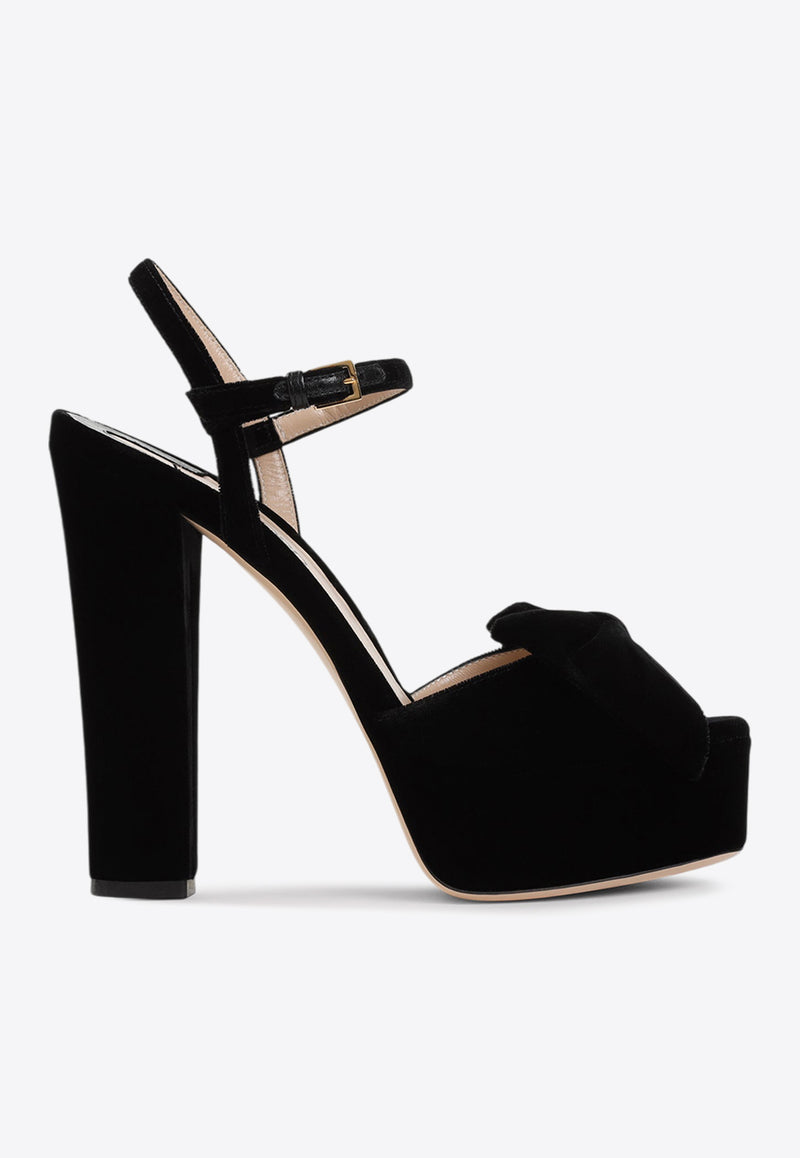 Brigitte 130 Velvet Platform Sandals