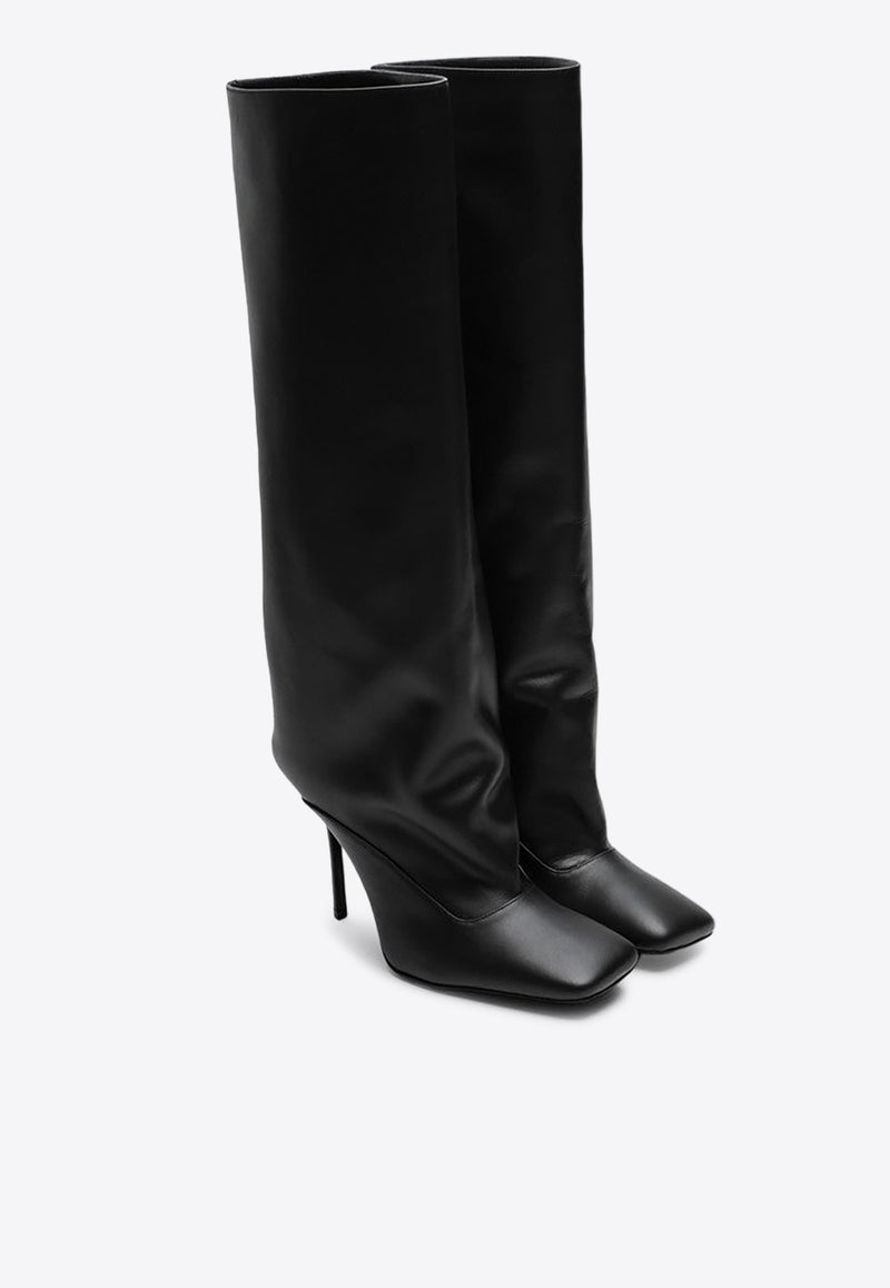 The Attico Sienna 105 Knee-High Boots in Calf Leather Black 231WS507L019/P_ATTIC-100