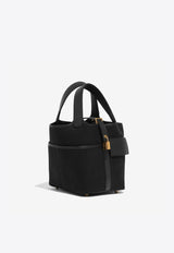 Picotin 18 Cargo in Black Toile Goeland and Swift with Gold Hardware