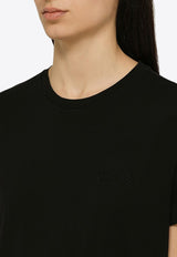 Isabel Marant Logo-Embroidered Crewneck T-shirt 23ETS0103FAA2N44I/O_ISAMA-01BK