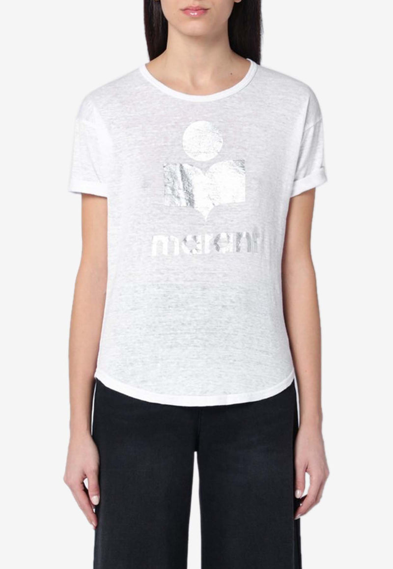 Isabel Marant Étoile Zewel Logo Print T-shirt White 23PTS0004FAA1N10E/Q_ISAET-20WH