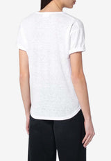 Isabel Marant Étoile Zewel Logo Print T-shirt White 23PTS0004FAA1N10E/Q_ISAET-20WH