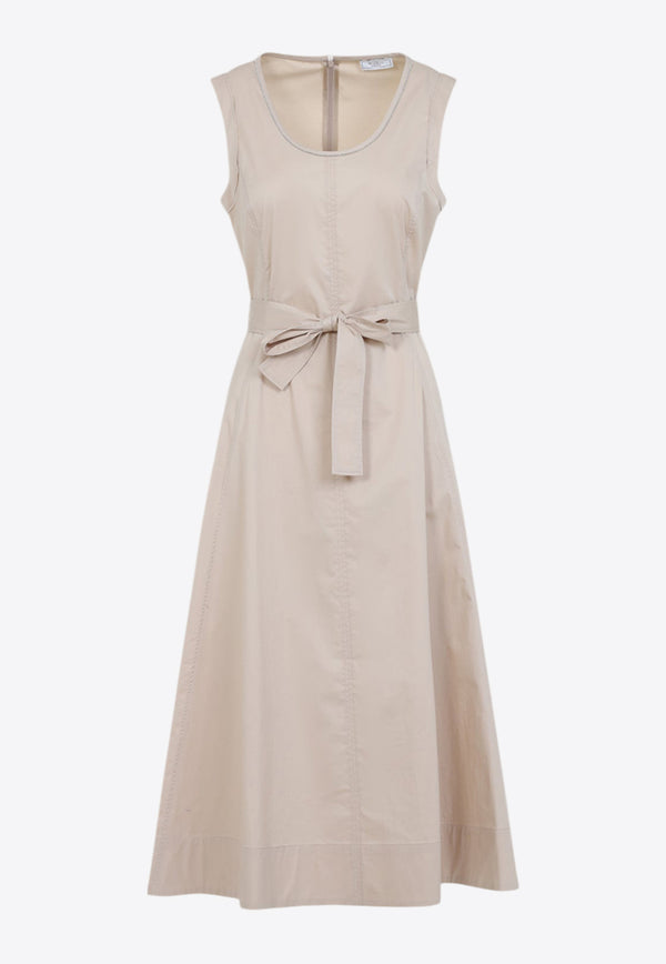 Belted Maxi Sleeveless Dress