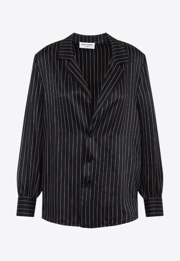 Pinstriped Silk Shirt