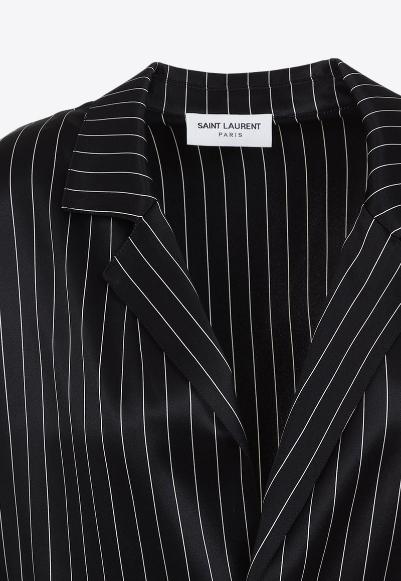 Pinstriped Silk Shirt