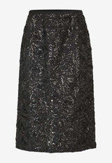 Baum und Pferdgarten Samina Rose Jacquard Sequined Skirt Black 24019BLACK