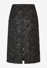 Baum und Pferdgarten Samina Rose Jacquard Sequined Skirt Black 24019BLACK