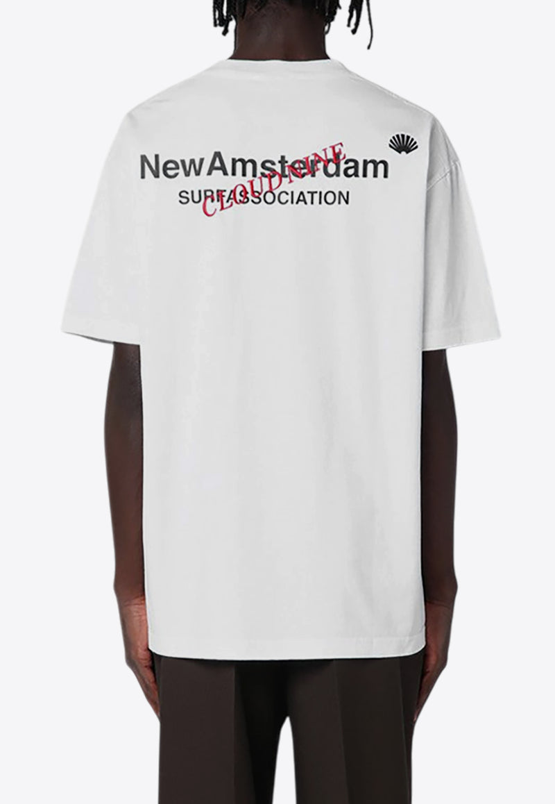 New Amsterdam Surf Association Logo Print Oversized T-shirt White 2402162001CO/P_NEWA-WHT