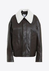 Leather Shearling Bomber Jacket