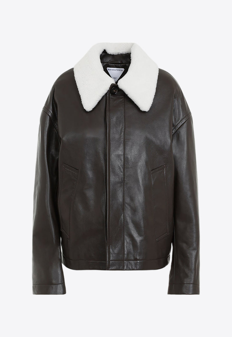 Leather Shearling Bomber Jacket