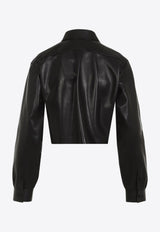 Cropped Lamb Leather Overshirt