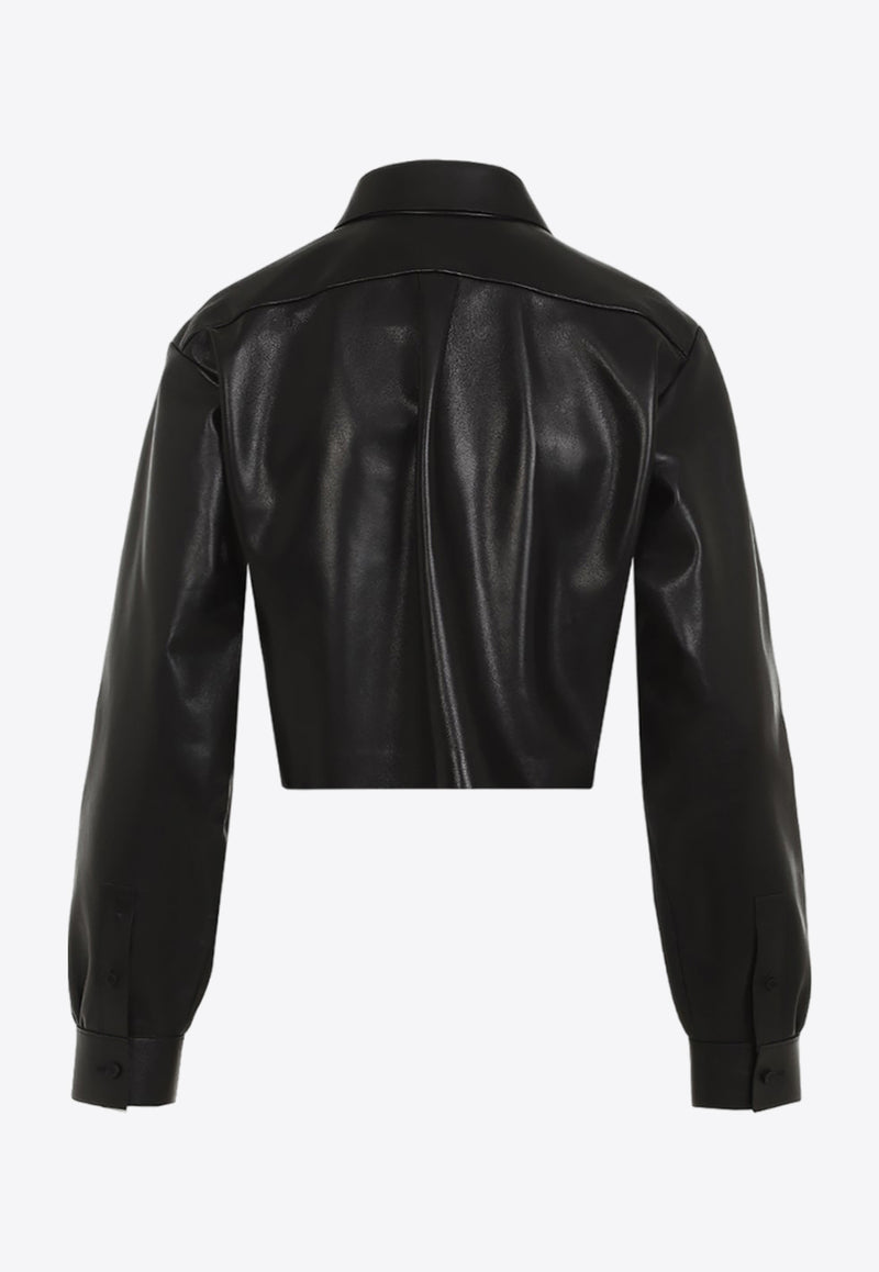 Cropped Lamb Leather Overshirt