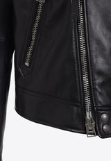 Zip-Up Leather Jacket