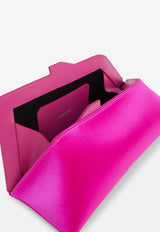 The Attico 8.30PM Oversized Satin Clutch Pink 241WAH01FUCHSIA