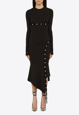 The Attico Asymmetric Jersey Midi Dress Black 241WCM99A014/O_ATTIC-100