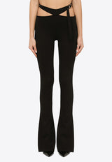 The Attico Flared Pants with Cut-Out Detail Black 241WCP166RY02/O_ATTIC-100