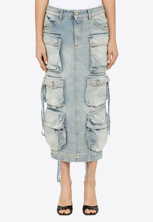 The Attico Utility Midi Denim Skirt Light Blue 241WCS189D073/O_ATTIC-024