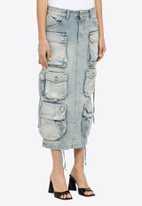 The Attico Utility Midi Denim Skirt Light Blue 241WCS189D073/O_ATTIC-024