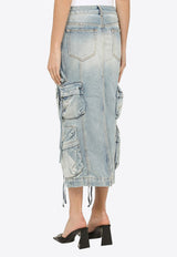 The Attico Utility Midi Denim Skirt Light Blue 241WCS189D073/O_ATTIC-024