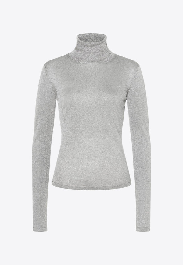 JET SET Eva Turtleneck Glam Sweater 2421/130017SILVER