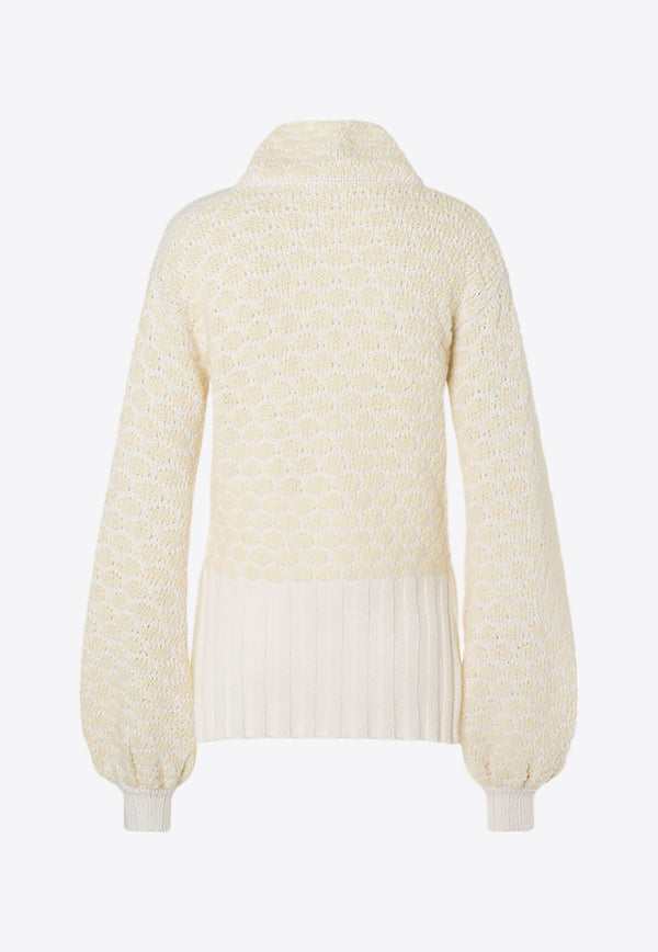 JET SET Katy Wool Turtleneck Sweater 2421/130022OFF WHITE/ECRU