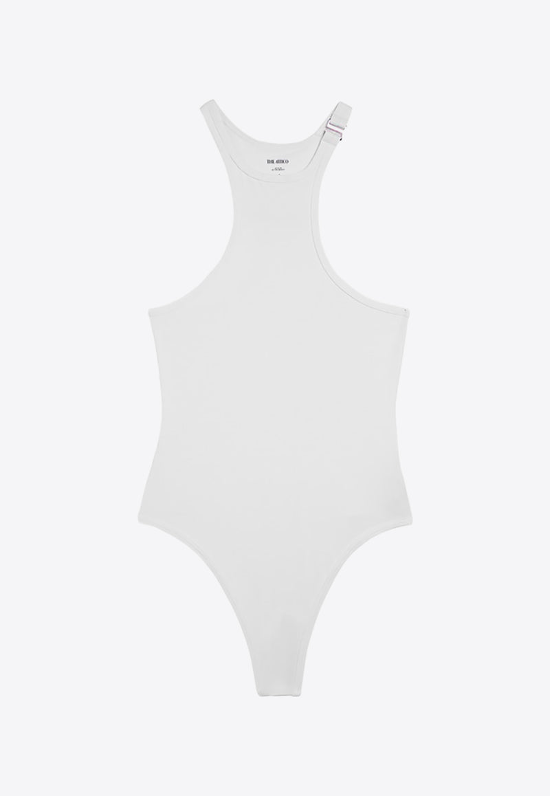 The Attico Metallic-Logo One-Piece Swimsuit White 243WBB04PA63/O_ATTIC-001