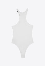 The Attico Metallic-Logo One-Piece Swimsuit White 243WBB04PA63/O_ATTIC-001