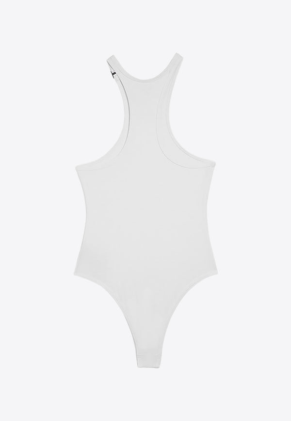 The Attico Metallic-Logo One-Piece Swimsuit White 243WBB04PA63/O_ATTIC-001