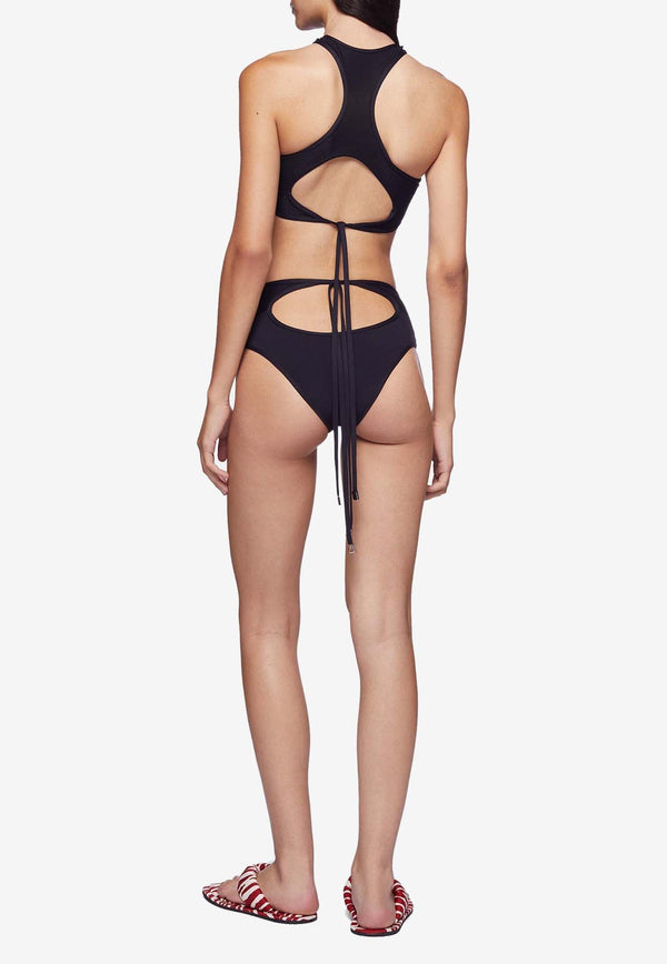 The Attico Cut-Out Drawstring Bikini Black 243WBB82_PA60_100