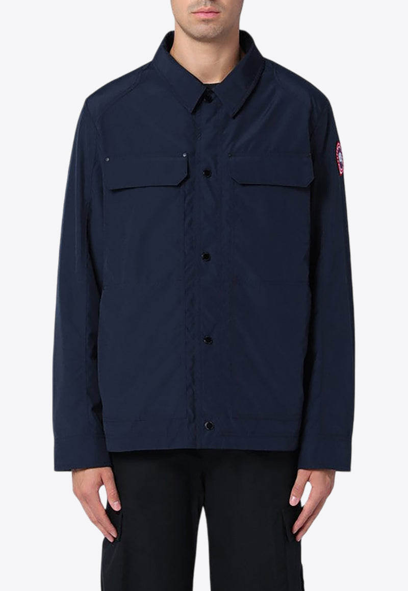 Canada Goose Burnaby Logo Patch Shirt Jacket Blue 2447MNY/P_CANAD-63