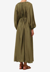 Zimmermann Acacia Silk Maxi Dress Khaki 2452DRS252KHAKI