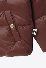 Mini Rodini Boys Dachshund Embroidered Down Jacket Brown 2471013316PL/P_MIRO-BR