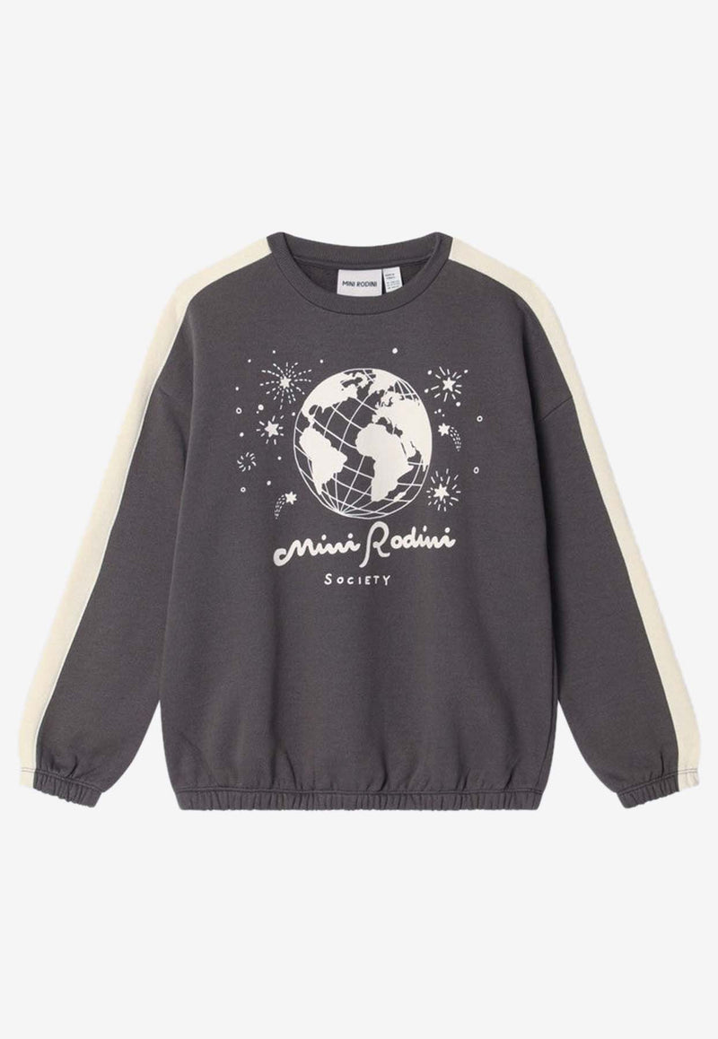 Mini Rodini Boys Society Printed Sweatshirt Gray 2472011997CO/P_MIRO-GR