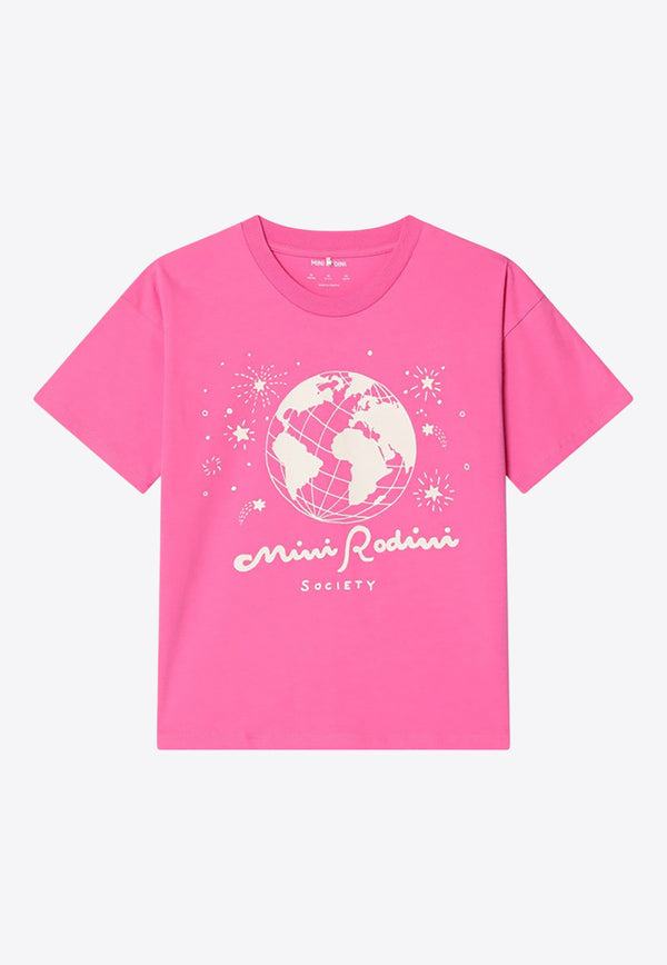 Mini Rodini Girls Society Printed T-shirt Pink 2472012028CO/P_MIRO-PI