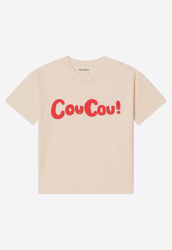 Mini Rodini Boys CouCou! Print T-shirt Beige 2472012911CO/P_MIRO-OW