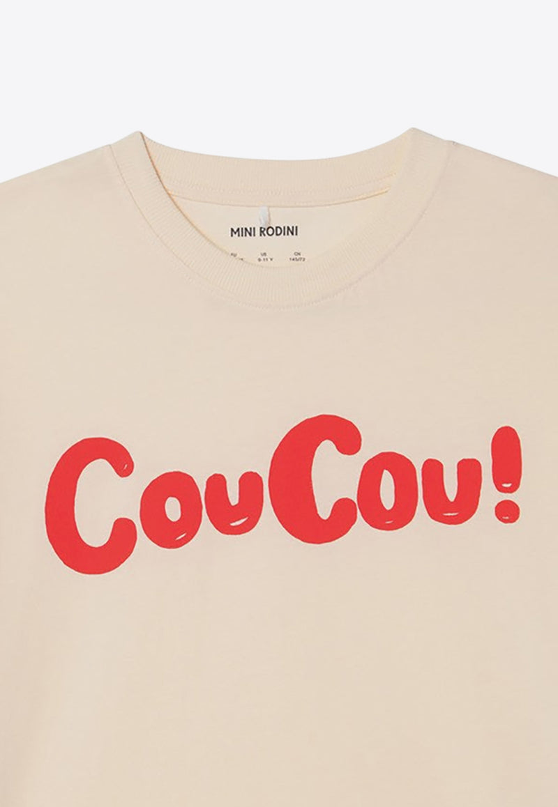 Mini Rodini Boys CouCou! Print T-shirt Beige 2472012911CO/P_MIRO-OW