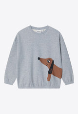 Mini Rodini Girls Dachshund Print Sweatshirt Gray 2472015994CO/P_MIRO-GM