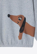 Mini Rodini Girls Dachshund Print Sweatshirt Gray 2472015994CO/P_MIRO-GM