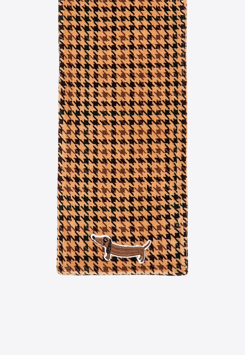 Mini Rodini Girls Dachshund Patch Houndstooth Scarf Beige 2476012713PL/P_MIRO-BE