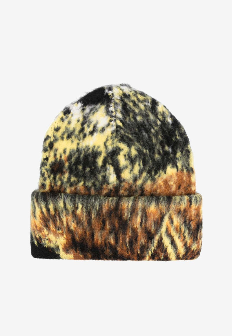 The Attico Abstract Print Knitted Beanie Multicolor 247WAC29_KW046_781