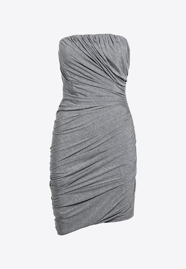 The Attico Strapless Ruched Mini Dress Gray 247WCA308V082/P_ATTIC-084